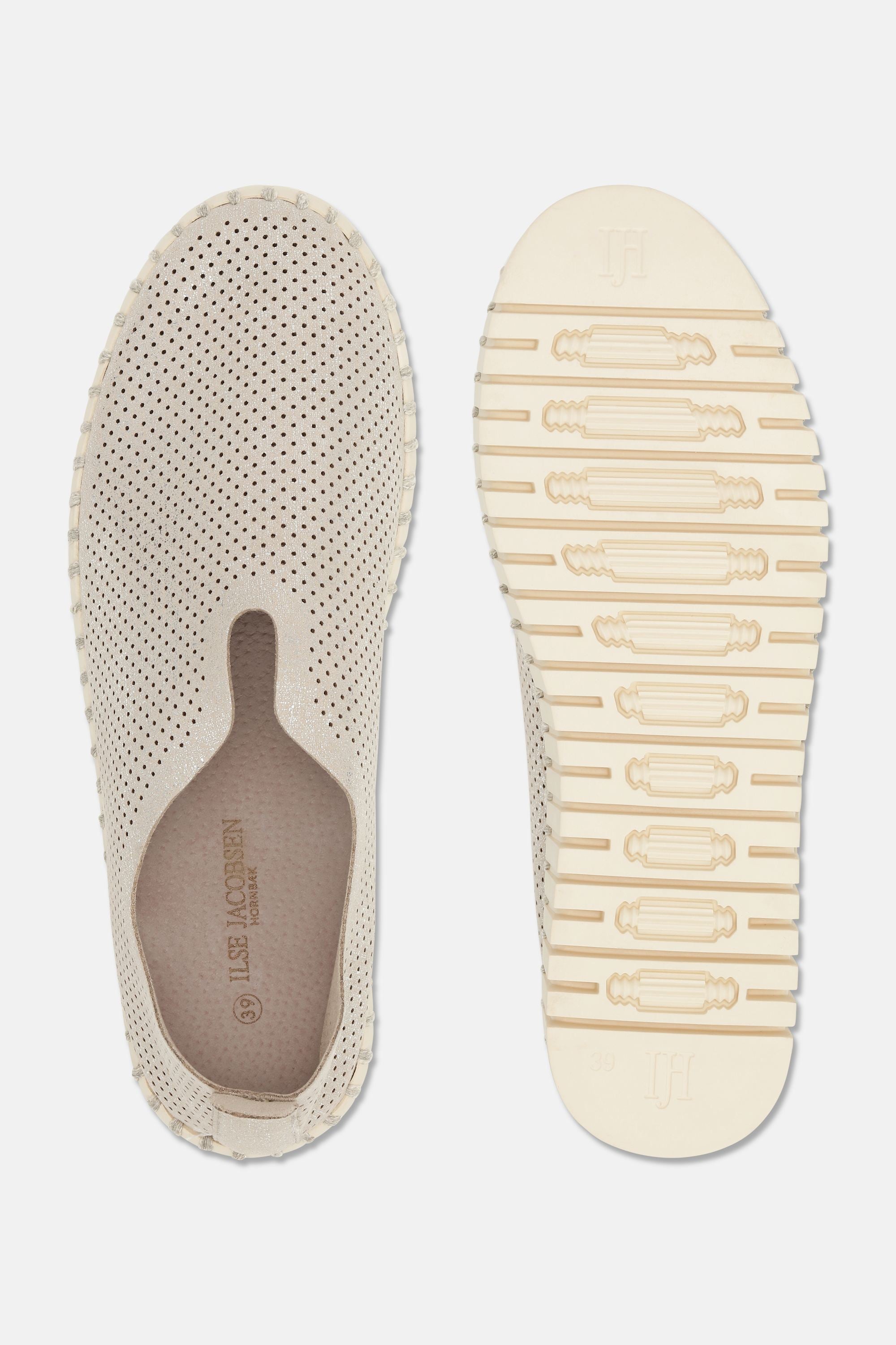 Tulip Chaussures Plateforme Pailletées - Silver Pearled Ivory